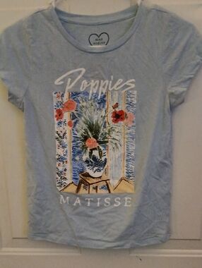 MAD Engine Light Blue Poppies Matisse Graphic Tee